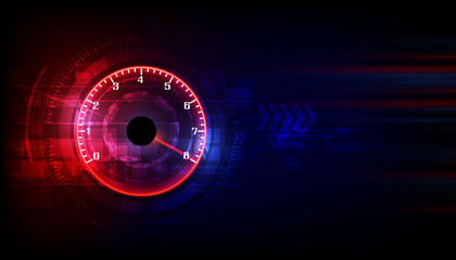 Speed motion background with fast speedometer car. Racing velocity background. - obrazy, fototapety, plakaty