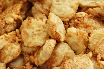 Fried chicken nuggets with sauce is delicious