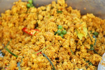 Spicy pork salad delicious at street food