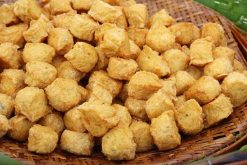 Deep fried crab meat roll in market