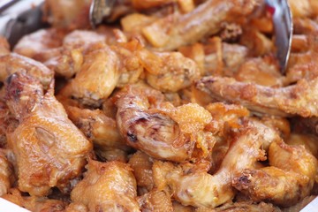 Boiled chicken with fish sauce in market
