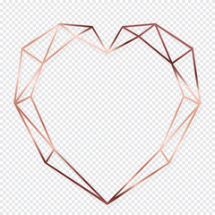 Gold Frame Design isolate on transparent background. Luxury and minimal style for wedding invite border and typography decoration - Vector 