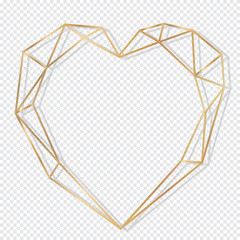 Gold Frame Design isolate on transparent background. Luxury and minimal style for wedding invite border and typography decoration - Vector 