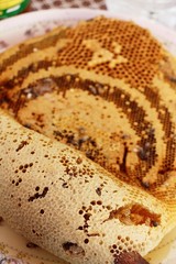 golden honeycomb in the honey with nature