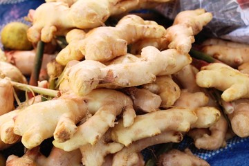 Ginger root for cooking in the market.