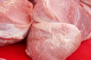 Raw pork for cooking at street food