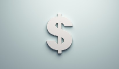 Dollar Sign - Business and Finance . 3D Render Illustration
