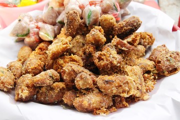 Fried fish cake is delicious at street food