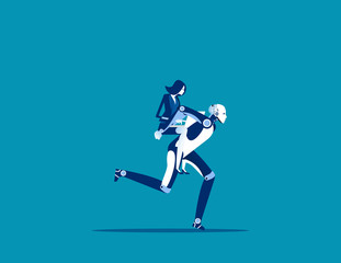 The ease of technology. Concept business vector, Robotic, Artificial Intelligence, Technology.