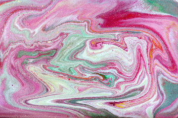 Obraz premium Pink and gold marbling pattern. Golden marble liquid texture.