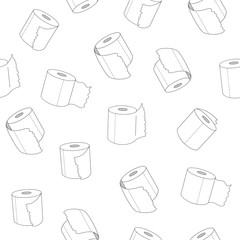 Vector seamless bath tissue rolls pattern