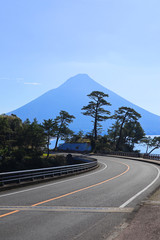Naklejka premium View of Kaimondake Mountain, Kagoshima