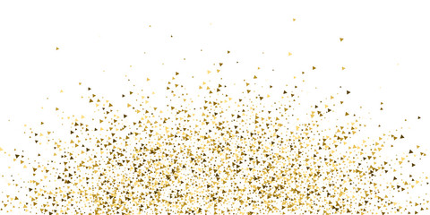 Gold triangles luxury sparkling confetti. Scattere