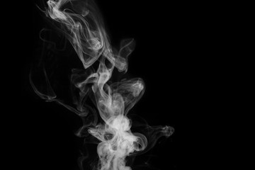 white smoke isolated on black background, abstract powder, water spray, Add smoke effect	