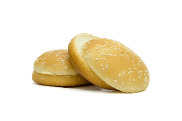 hamburger bread isolated on white background