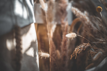 Wheat in bag background