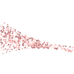 Pink heart love confettis. Valentine's day comet c