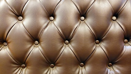 Vintage luxury brown leather Sofa Button for textured background 