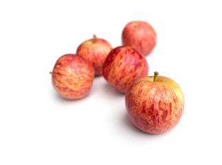 Fresh red apples isolated on white background