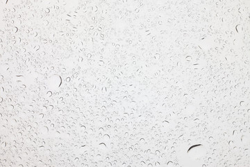 Rain droplets on glass background, Water drops on glass.
