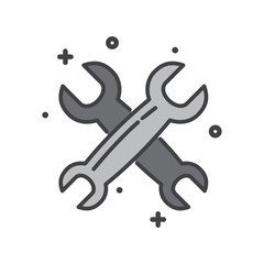 Tool wrench line icon on white background for graphic and web design, Modern simple vector sign. Internet concept. Trendy symbol for website design web button or mobile app