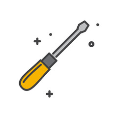 Tool screwdriver line icon on white background for graphic and web design, Modern simple vector sign. Internet concept. Trendy symbol for website design web button or mobile app