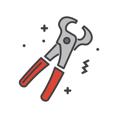 Tool pliers line icon on white background for graphic and web design, Modern simple vector sign. Internet concept. Trendy symbol for website design web button or mobile app