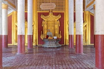 Burma, Myanmar - Figure of King Burma at the Mandalay Palace.