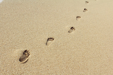 Fototapeta na wymiar footprints on squeak romantic photo