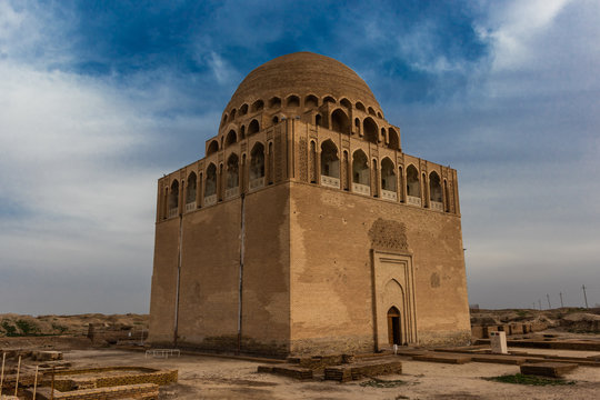 Mausoleum of Sultan Sanjar the ruler of a dynasty of the great Turkmen-Seljuks, Dar-ul-ahira (the other world) Recognised as a pearl of Islamic architecture  by its graceful correlation of details.