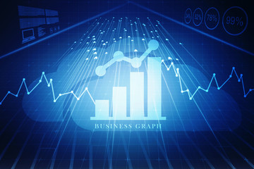 Naklejka premium 2d rendering Stock market online business concept. business Graph 