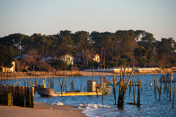 Fototapeta premium CAP FERRET, Arcachon Bay, France, the oyster village of Herbe