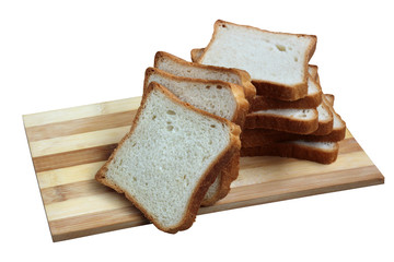 square white toast bread isolated on white background.