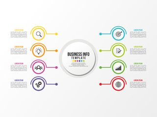 Modern Vector Infographics Elements Design Template. Business Data Visualization Infographics Timeline with Marketing Icons most useful can be used for workflow, presentation, diagrams, annual reports
