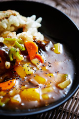 Sweet sour sauce with fried rice cake