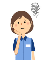 女性店員　困る