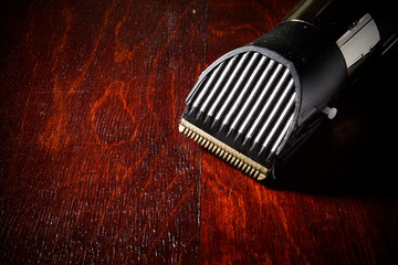 Electric shaver on the table
