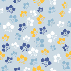 Seamless vector pattern with linden tree branches