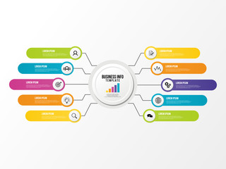 Modern Vector Infographics Elements Design Template. Business Data Visualization Infographics Timeline with Marketing Icons most useful can be used for workflow, presentation, diagrams, annual reports