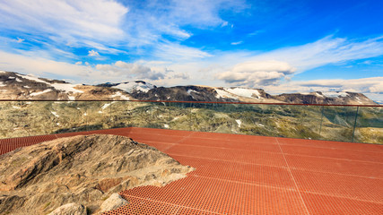 Naklejka premium Mountains view from Dalsnibba viewpoint, Norway