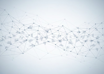 Abstract technology background with connecting dots and lines. Data and technology concept. Internet network connection