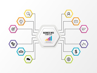 Modern Vector Infographics Elements Design Template. Business Data Visualization Infographics Timeline with Marketing Icons most useful can be used for workflow, presentation, diagrams, annual reports