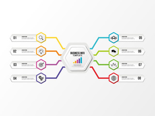 Modern Vector Infographics Elements Design Template. Business Data Visualization Infographics Timeline with Marketing Icons most useful can be used for workflow, presentation, diagrams, annual reports