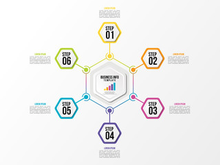 Modern Vector Infographics Elements Design Template. Business Data Visualization Infographics Timeline with Marketing Icons most useful can be used for workflow, presentation, diagrams, annual reports