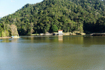 Lake dam water reservoir for hydroelectric power generation - Image