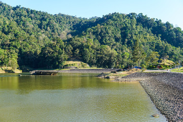 Lake dam water reservoir for hydroelectric power generation - Image