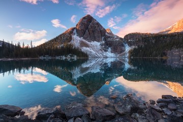 Beautiful autumn mountain views to the Egypt Lake in Banff National Park in the Rocky Mountains of Alberta Canada The Canadian Rockies  is Amazing landscape concept