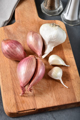 Shallots and garic