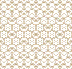 Seamless traditional Japanese ornament Kumiko.Golden color lines.
