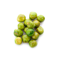 Pile of green wet pea isolated on white background -